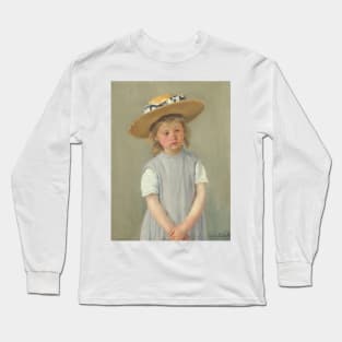 Child in a Straw Hat by Mary Cassatt Long Sleeve T-Shirt